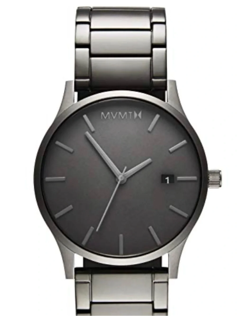 MVMT Silver Stainless Steel Watch 45MM with Light Gray Dial & Date (PM100245)